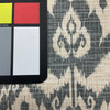Ashmore in Pebble | Outdoor Waterproof Upholstery Fabric | Ikat | Grey / Off White | Richloom Brand | 100% Polyester | 54" Wide | By the Yard