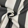 Awning Stripe in Black and Ivory | Outdoor Waterproof Upholstery Fabric | 4" Stripes | 54" Wide | By the Yard