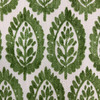 Hannam in Kale | Home Decor / Curtain Fabric | Slub Canvas | Medallion Deisgn | Green and White | 85% Cotton / 15% Linen | 54" Wide | By the Yard