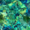 Midas in Shamrock | Northcott | Quilting Fabric | 44" Wide | 100% Cotton | Abstract Marbling | Metallic Gold / Green / Blue / Teal