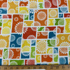 Fall Color Flower Blooms in Multi | Northcott | Quilting Fabric | 44" Wide | 100% Cotton | Floral Color Blocks | Orange / Blue / Green / Red / Yellow / White
