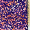 Boho Spirit Leaves in Pansy | Banyan Batiks | Quilting Fabric | 44" Wide | 100% Cotton | Abstract Leaves | Purple / Orange
