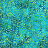 Garden Groove Floral in Jungle | Banyan Batiks | Quilting Fabric | 44" Wide | 100% Cotton | Floral | Citron Green / Blue