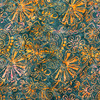 Boho Spirit Floral Peacock Blue | Banyan Batiks | Quilting Fabric | 44" Wide | 100% Cotton | Floral | Dark Blue / Orange / Pink