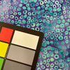 Garden Groove Dot in Iris | Banyan Batiks | Quilting Fabric | 44" Wide | 100% Cotton | Circle Design | Purple / Blue / Green
