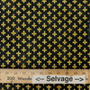 Mardi Gras Fleur De Lis Toss in Black Gold | Northcott | Quilting Fabric | 44" Wide | 100% Cotton | Fleur De Lis | Gold / Yellow / Black