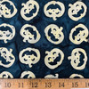 Haunted House Pumpkins in Midnight | Banyan Batiks | Quilting Fabric | 44" Wide | 100% Cotton | Navy Blue / Black / Cream Off White