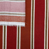 Malbers in Red | Outdoor Waterproof Upholstery Fabric | Stripes | Red / Brick Orange / Beige | Richloom Brand | 100% Polyester | 54" Wide | By the Yard.