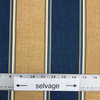 Mcada Stripe in Marine | Outdoor Waterproof Upholstery Fabric | Stripes | Navy Blue / Tan / White | Richloom Brand | 100% Polyester | 54" Wide | By the Yard