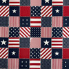 Star Patch in Patriotic | Outdoor Waterproof Upholstery Fabric | Patchwork / American Flag | Red / White / Blue | Berkshire Home Brand | 100% Polyester | 54" Wide | By the Yard