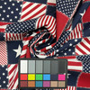 Star Patch in Patriotic | Outdoor Waterproof Upholstery Fabric | Patchwork / American Flag | Red / White / Blue | Berkshire Home Brand | 100% Polyester | 54" Wide | By the Yard