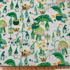 Luck of the Gnomes Lucky Gnome Scenic in White  Green | Benartex | Quilting Fabric | 44" Wide | 100% Cotton | Gnomes / Mushrooms / St. Patrick | Green / White / Yellow