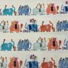 Elephant Joy Stripe in Light Yellow Multi | Benartex | Quilting Fabric | 44" Wide | 100% Cotton | Elephant / Flowers | Yellow / Grey / Blue / White / Orange