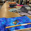 0.875 Yard Piece of Midas in Pansy | Northcott | Quilting Fabric | 44" Wide | 100% Cotton | Abstract Marbling | Metallic Gold / Blue / Turquoise / Purple