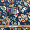 1.33 Yard Piece of Solarium Telfair in Peacock | OUTDOOR Home Decor Fabric | Floral in Blue / Green / Orange | Richloom | Medium Weight | 54" Wide | By the Yard