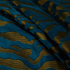 0.75 Yard Piece of tfa Feline Fine Embroidered Cotton Velvet Teal | Very Heavyweight Velvet Fabric | Home Decor Fabric | 57" Wide