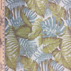 2.25 Yard Piece of Maui in color Baha | Tropical Leaves | Green / Blue / Beige | Heavy Upholstery Fabric | 54" Wide | By the Yard