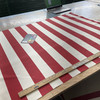 1.5 Yard Piece of Cabana in Red | OUTDOOR Home Decor Fabric | Stripes Red / White | Berkshire Homes | Medium Weight | 54" Wide | By the Yard