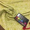 4.37 Yard Piece of Duralee 42350-254 Spring Green Rustic Circle Medallion Cotton Drapery Fabric