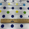 1.5 Yard Piece of Oilcloth Tokyo Dot Blue | Medium/Heavyweight Oilcloth Fabric | Home Decor Fabric | 47" Wide