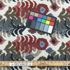 1.75 Yard Piece of Ikat Design Jacquard Fabric | Red / Blue / Taupe / Off White | Heavyweight Upholstery | 54" Wide | By the Yard | Robert Allen "Pashatex" in Pomegranate