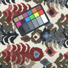 1.75 Yard Piece of Ikat Design Jacquard Fabric | Red / Blue / Taupe / Off White | Heavyweight Upholstery | 54" Wide | By the Yard | Robert Allen "Pashatex" in Pomegranate