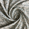 2.62 Yard Piece of Talia in Desert View | Embroidered Drapery Fabric | Teal Natural Quatrefoil | Medium Weight | 54" Wide | By The Yard