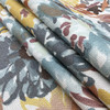 2.75 Yard Piece of Contemporary Floral Fabric in Yellow / Blue / Teal / Brown | Home Decor / Drapery | 54" Wide | By the Yard | Loriana in Serenity