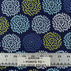 Floral Burst Quilting Cotton Fabric | Dark Blue / Green / Light Blue  | Emma & Mila | 44 Wide | 100% Cotton | By the Yard