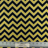 Gold Chevron Metallic Quilting Cotton Fabric | Black / Gold Metallic  | Emma & Mila | 44 Wide | 100% Cotton | By the Yard