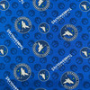 NBA Minnesota Timberwolves Quilting Cotton Fabric | Green / White / Cream  | 44 Wide | 100% Cotton | By the Yard | Licensed