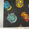 Harry Potter Houses Fleece | Black Bkgrnd / Yellow / Red / Green / Blue | 45" Wide | 100% Polyester | By the Yard | Licensed