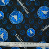 NBA Minnesota Timberwolves Fleece | Black Bkgrnd / Blue / Grey | 45" Wide | 100% Polyester | By the Yard | Licensed