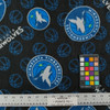 NBA Minnesota Timberwolves Fleece | Black Bkgrnd / Blue / Grey | 45" Wide | 100% Polyester | By the Yard | Licensed