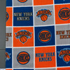 NBA NY Knicks Blocks Fleece | Orange / Blue / Grey | 45" Wide | 100% Polyester | By the Yard |  Licensed