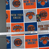 NBA NY Knicks Blocks Fleece | Orange / Blue / Grey | 45" Wide | 100% Polyester | By the Yard |  Licensed