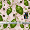 Sweet Pea Pink Fleece by Emma and Mila | Pink / Green / Brown | 58" Wide | 100% Polyester | By the Yard