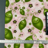 Sweet Pea Pink Fleece by Emma and Mila | Pink / Green / Brown | 58" Wide | 100% Polyester | By the Yard