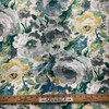 2.37 Yard Piece of Solarium Lessandra in Mist | OUTDOOR Home Decor Fabric | Watercolor Floral in Grey / Blue / Green |  Richloom | Medium Weight | 54" Wide | By the Yard
