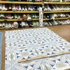 1.5 Yard Piece of Large Scale Modern Geo Fern in Blue / Grey / Linen | R-MEYER AEGEAN | Upholstery Fabric | Regal Fabrics Brand | 54 inch Wide | By the Yard