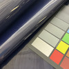 1.87 Yard Piece of High Gloss Midnight Blue Laminate Vinyl Upholstery Fabric By The Yard 54"W