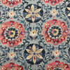 2.75 Yard Piece of PKL Studio Soumak Suzani Basketweave Lapis | Medium Weight Basketweave Fabric | Home Decor Fabric | 54" Wide