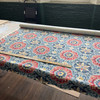 2.75 Yard Piece of PKL Studio Soumak Suzani Basketweave Lapis | Medium Weight Basketweave Fabric | Home Decor Fabric | 54" Wide