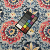 2.75 Yard Piece of PKL Studio Soumak Suzani Basketweave Lapis | Medium Weight Basketweave Fabric | Home Decor Fabric | 54" Wide