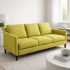 1.5 Yard Piece of Abstract Design in Citron Green | Velvet Upholstery Fabric | Heavy Weight | 54" Wide | By the Yard