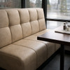 1.37 Yard Piece of Seeker in Chamois | Tan | Faux Leather Upholstery Fabric | Light Pebbled Grain | Vinyl | Heavy Weight / Durable | 54" Wide | By the Yard