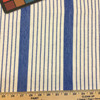 1.33 Yard Piece of Blue and White Stripes | Porter Stripes in Stonewash Denim by BELLA-DURA | Latex Backed | Indoor / Outdoor Fabric | WATER RESISTANT | 54" Wide | BTY