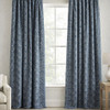 3 Yard Piece of Izel in Midnight By Belle Maison | Curtain And Light Weight Upholstery | Geometric Blue Silver | 59" Wide | 100% Poly | By the Yard