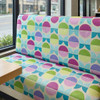 1 Yard Piece of Essential in Eclipse  | Upholstery Vinyl Fabric  | Geometric Design in Pink / Green / Blue / Purple |  High Performance | Knit  back |  Heavyweight | 54 Inch WIde | Sold BTY