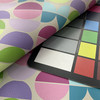 1 Yard Piece of Essential in Eclipse  | Upholstery Vinyl Fabric  | Geometric Design in Pink / Green / Blue / Purple |  High Performance | Knit  back |  Heavyweight | 54 Inch WIde | Sold BTY